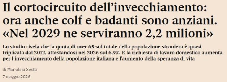 Entro Il 2029 In Italia Serviranno Oltre 2,2 Milioni Di Lavoratori Domestici – Articolo Su Il Sole 24 Ore – Alley Oop